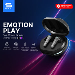SOUL Emotion Play TWS Bluetooth Gaming ANC Dual Mic Low Latency True Wireless Earbuds Black