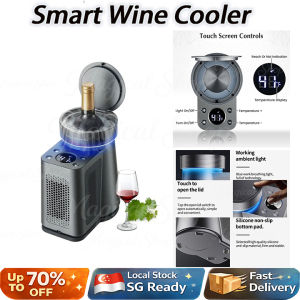 [Magical Shop] Smart Wine Cooler Electric Drink Chiller Precision Temp Control LED Ice Bucket for Home Bar
