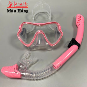 Mặt Nạ Lặn Biển Kèm Ống Thở Mặt Nạ Bơi Chống Thấm Nước Van 1 Chiều Ôm Mặt - Mặt Lạ Lặn Biển Ngắm San Hô Đi Du Lịch Amalife
