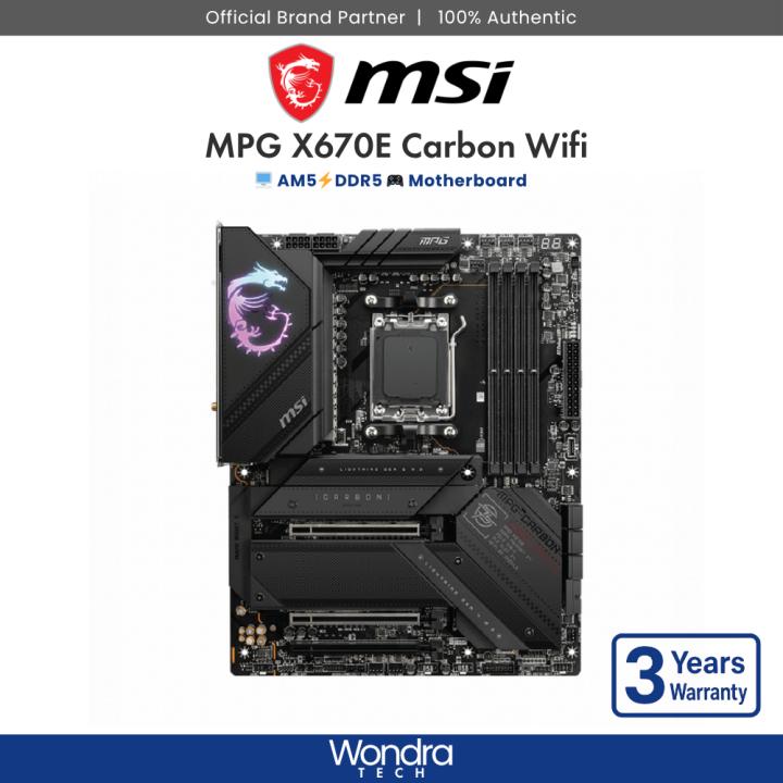 MSI MPG X670E CARBON WIFI | DDR5 | AM5 | Motherboard | Lazada