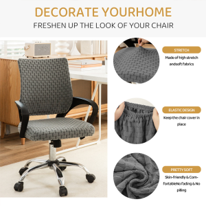 2PCS Split Chair Cover Stretchable Elastic Computer Office Chair Protectors Backrest Seat Cover