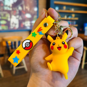 6 Style Pokemon Anime Pikachu Gengar Charmander Jigglypuff Keychain Car Key School Bags Backpack Decorations Pendant Desktop Toy