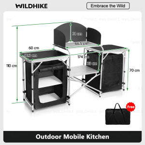 Outdoor Camping Portable Aluminum Cook Station  with Storage Bag folding table and chair Easy Setup