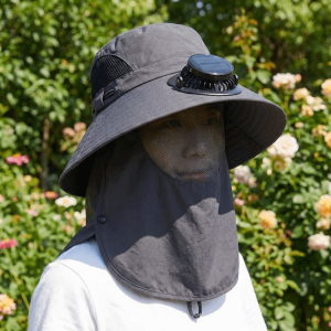 SOULLOV Adjustable Solar Rechargeable Fan Hat Long-lasting Portable Wide Brim Fan Hat New 1000mA Fishing Sun Shading Hat Outdoor