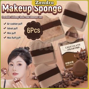 ZEO 6Pcs/set Velvet Powder Puff Thickened Makeup Sponge Set BB Foundation Air Cushion Puff