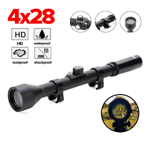 Tactical 4x28 Scope Reticle Optics Sight Telescopic Scope Fit 11mm Mount