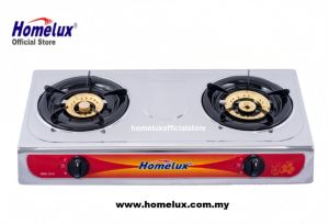 [ SIRIM APPROVED ] HOMELUX HIGH QUALITY STAINLESS STEEL DOUBLE BRASS CAP BURNER HEAD GAS STOVE HDS-1012 Dapur Gas Rumah Low Pressure