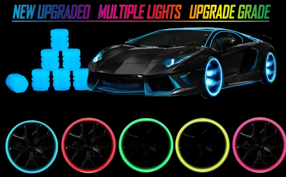8-Pack Glow-in-the-Dark Fluorescent Tire Valve Caps – Universal For Cars & Trucks