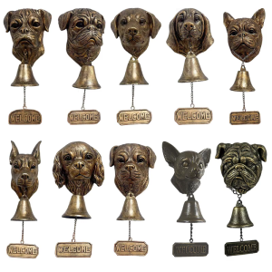 Vintage Bronze đầu chó hình dạng nhựa chuông cửa chào đón đồ treo tường trang trí ngoài trời cho người Yêu Chó lối vào nhà decors