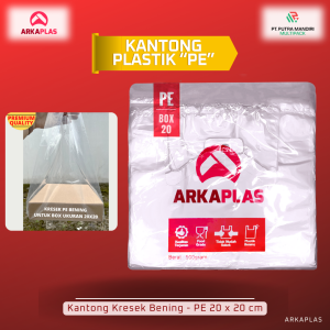 ARKAPLAS Plastik Kantong kresek PE bening Box 20x20 25x25 30x30