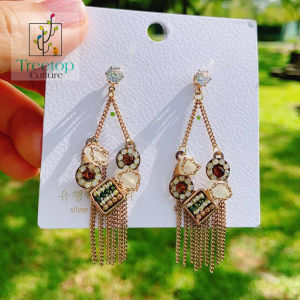 [Treetop Culture] Korean 14k Gold Plated Chandelier stud earring with 925 silver needle