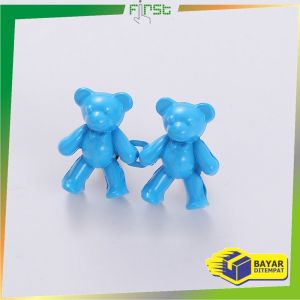 FH-P611 Kancing Pengecil Jeans Beruang Bahan Metal Tombol Penutup Pinggang / Set Kancing Jeans Cute Bear Aksesoris Fashion