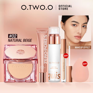 Lazada Live Buy 3 Get 5  O.TWO.O Face Makeup Set Powder + Primer +Spray + Concealer + Sponge 5 Pcs