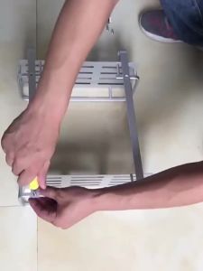 [SG Seller] No‑Drill Wall Hanging Space Aluminum Triangle Shelf Bathroom Toilet Corner Storage Holder