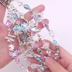 Women Girls Cellphone Pendant Mobilephone Hanging Cord Elegant Handmade Beaded Telephone Strap Fashion Accessory