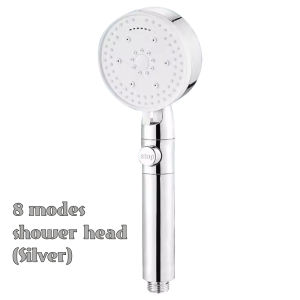 8 Modes High-Pressure Shower Head Fall Resistance Black Handheld Showerhead Water Saving Bathroom Shower Accessories