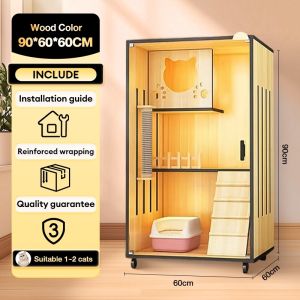 Elite Feline Cat Villa Mansion 5 Tier Modular System Anti Mold Teak Wood Scratch Proof Large Palace Multi Cat Design