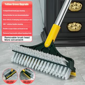 🚚SG Seller🚚 3 in 1 Floor Brush Scrub Brush with Long Handle Bathroom Wiper with 180 Degree Rotatable Head Cleaning Tool Floor Scrub Brush Rotating Rigid Broom Window Cleaner Rubber Wiper Toilet Brush Floor Wiper Dust Mop Bathroom Brush