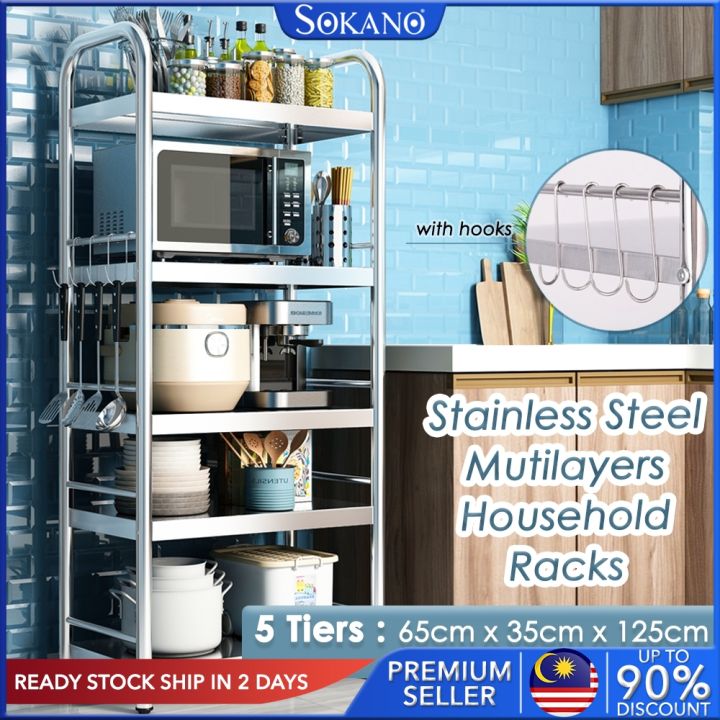 SOKANO KR045 Stainless Steel Multilayer Racks / Household Kitchen ...