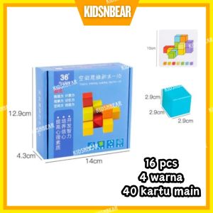 Balok Susun Mainan Anak - Mainan Montessori - Mainan Susun Balok Edukasi - Tumpuk Blok Bangunan - Balok Kayu Mainan Anak - 81-Thinking Build Block