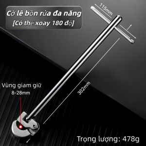Dưới Cờ Lê Bồn Rửa Cờ Lê Lưu Vực Thép Carbon Đa Năng Cờ Lê Vòi Có Thể Điều Chỉnh Đa Năng Di Động