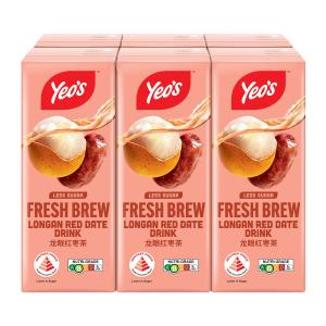 Yeos Longan Red Date Packet Drink 250ML (Pack of 6)