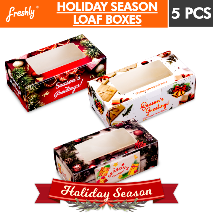 Freshly Christmas Loaf Boxes - 3 Different Designs - 5 sets | Lazada PH