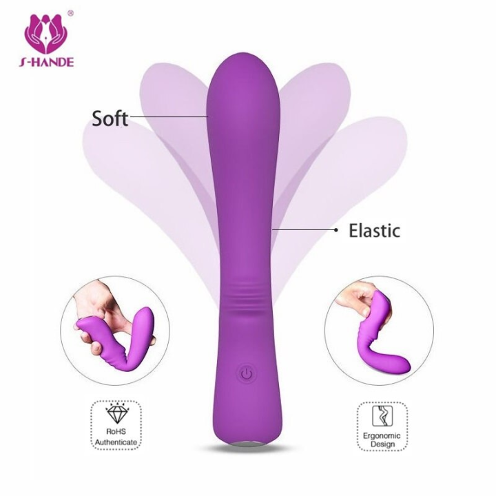 Monstermarketing S-Hande 9 Frequency Knight Rechargeable Wireless Handheld  Vibrating Dildo Sex Toy (Purple) Personal Pleasure
