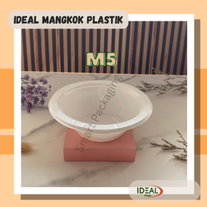 [ISI 50 PCS] IDEAL Mangkok Makan Kecil Ukuran M5 M6 M7 / Mangkuk Plastik Putih Sekali Pakai /  Tempat Wadah Makanan Pesta Uk 5 6 7