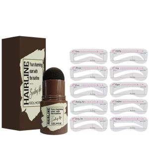 Four Season Beauty Shop One Step Eyebrow Stamp Shaping Kit Eyebrow Seal Styling Hairline Eyebrow Powder Repair Brow Print Styling 10 Templates Makeup Kit