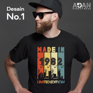 Kaos Tahun Lahir 1982 Bahan asli katun combed