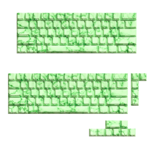 64/74Key Keycaps Customs Emerald Theme Keycap Set Side Print Backlit Key Keycaps for 61/64/68 Mechanical Keyboards