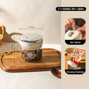 Tầm nhìn 500/1100/1700ml chân không cà phê đậu lưu trữ có thể sữa bột lưu trữ Jar sơ tán trà cà phê bột Canister kín thực phẩm lưu trữ container khai thác không khí lọ kín