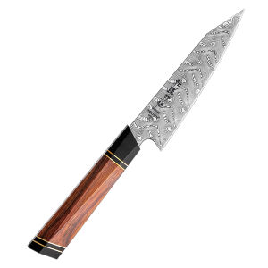 XINZUO HEZHEN F-2 110 Layers Damascus Super Steel North American Ironwood Handle UtilityKnife 5.3 / Vegetables knife / Fruits knife / Kitchenware / Kitchen utensils / Kitchen tools / High quality / Slicing knife / Meat knife / Wooden Handle / Razorsharp