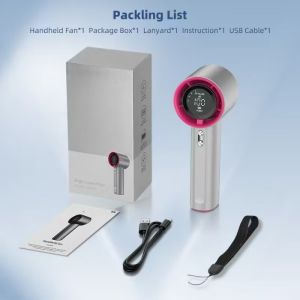 2025 High-speed Handheld Fan Super Wind 100-speed Speed Regulating LED Digital Display 4000mah Battery Portable Silent Mini Fan Small kipas angin murah kipas berdiri