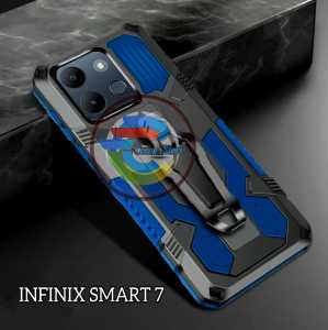 Casing HP Untuk Infinix Smart 7 Hard Case Armor Belt Clip Kick standing Terbaru