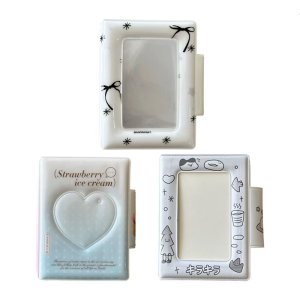 Stylish 3Inch Mini Photo Album with Cartoon Pattern Cover and 32 Pocket Photocard Holders Binder Idol Collect Book