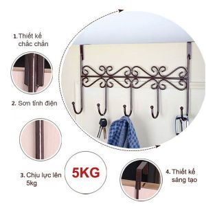 Móc treo đồ sau cửa 7 móc đa năng