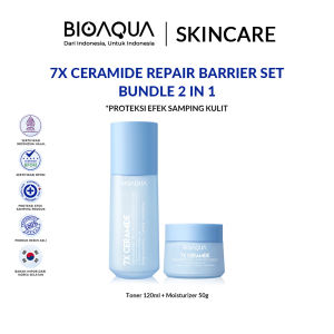 BIOAQUA 7X Ceramide Skincare Paket Repair Barrier Set With Moisturizer Cream/Hydrating Toner/Serum Wajah/Gentle Cleanser
