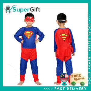 Kids Superhero Costume Full Set – Boys Dress Up Outfit with Shirt Pants & Mask