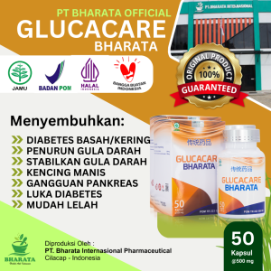 100% ORIGINAL - GLUCACARE BHARATA - OBAT HERBAL DIABET GULA KERING GULA BASAH Kencing Manis Diabetes