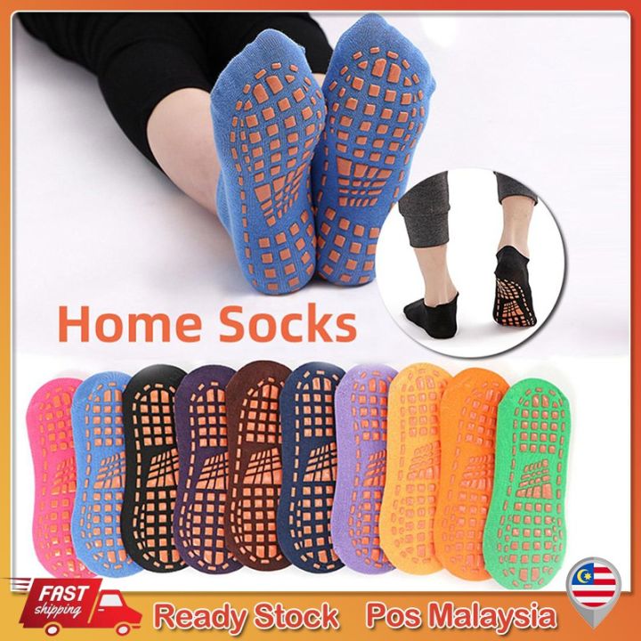 Lot De 4 Paires Chaussettes Yoga Antidérapantes Femme 35-41 - Grip Complet Silicone, Coton Respirant, Idéal Pilates, Barre, Ballet, Danse & Fitness - Noir + Rose + Gris + Café