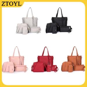 ZTOYL 4Pcs Túi Xách Thiết Lập Phụ Nữ PU Da Vai Túi Bốn Mảnh Hình Ảnh Mẹ Túi Duy Nhất Vai Túi Túi Túi Xách