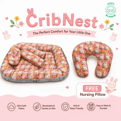 Kozy Blankie Baby Bed Crib Nest & Free Nursing pillow