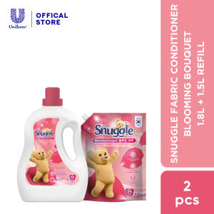 Snuggle Fabric Conditioner Huggable Cotton / Blooming Bouquet 1.8L + 1.5L Refill