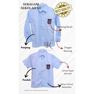 Baju Putih SD Kain Oxford Lengan Panjang / Pendek