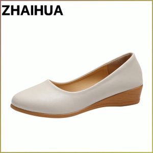 หัวกลม ลดแรงกดบนเท้าของคุณ รองเท้าส้นแบน เหมาะสำหรับการยืนระยะยาว สไตล์แฟชั่น หลากหลายขนาด ไม่มีไข้