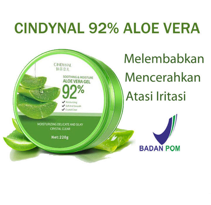 [BPOM] CINDYNAL Aloe Vera 92% Soothing Gel 220ml - Pelembab Wajah ...