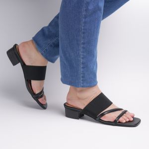 Zavatu Sandal Slop Wanita hak tahu 3cm big size jumbo ZVT 073 Hitam