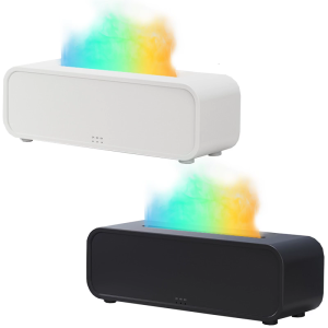Simulated Flame Essential Oil Diffuser Flame Aromatic Diffuser with 6 Color Light Air Diffuser Humidifier for Home